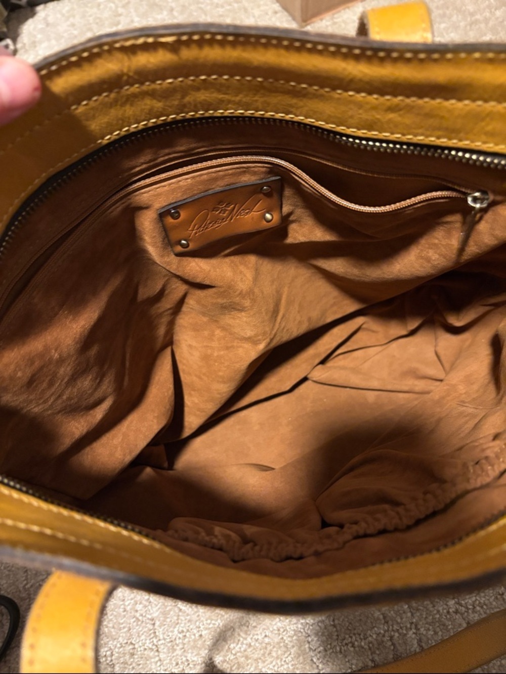 Patricia Nash Viana Tote Leather Brights Mustard Yellow - Picture 12 of 16